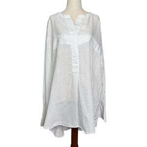 Open End Hamburg Germany White Linen Tunic
